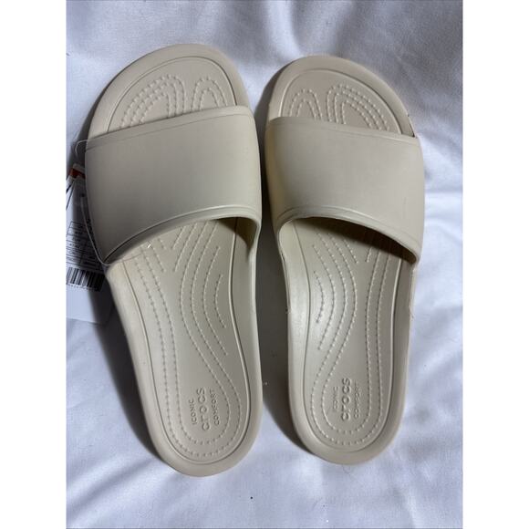 Crocs Women's Kadee Slide Sandals Beige Size 10 NWT NEW 210159-11S - Picture 1 of 7